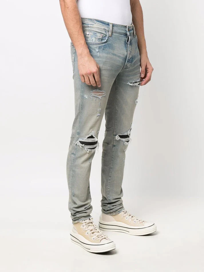 Amiri MX1 Jeans Suede Clay Indigo