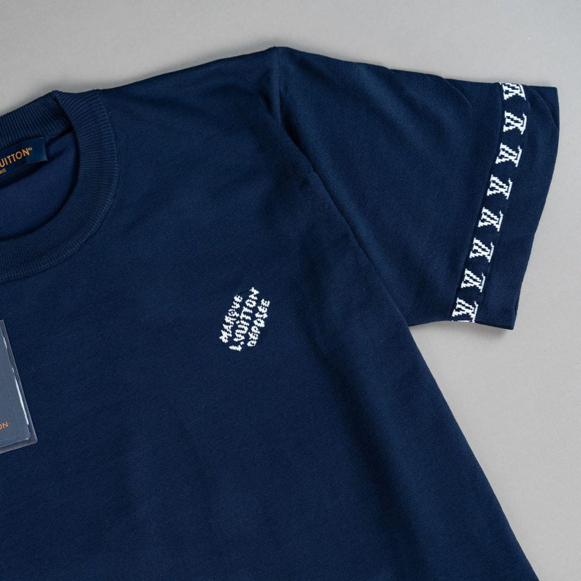 Louis Vuitton Blue Short-Sleeved Cotton T-shirt