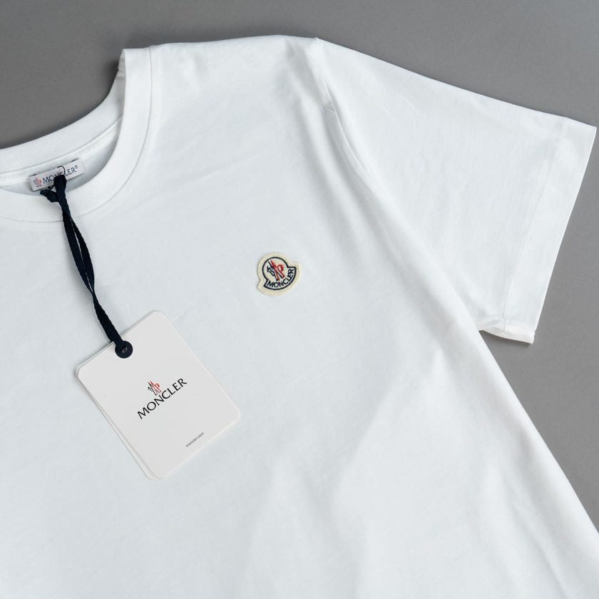 Moncler White Logo cotton T-shirt