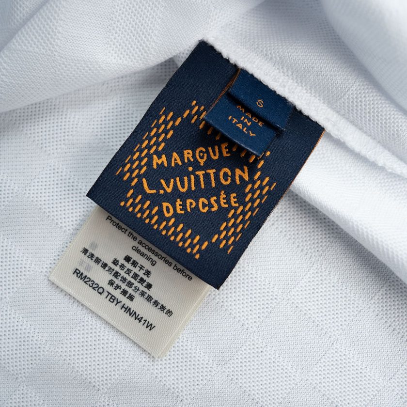Louis Vuitton White Damier Cotton Piqué T-Shirt