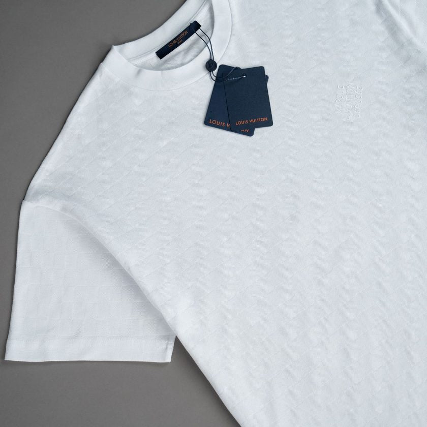Louis Vuitton White Damier Cotton Piqué T-Shirt