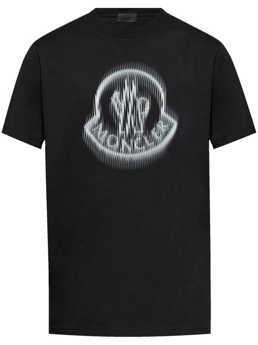 Moncler Black Blurred Logo T-shirt