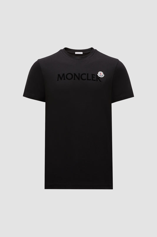 Moncler Black Flocked Logo T-shirt