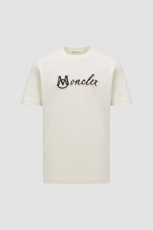 Moncler White Varsity Logo T-shirt