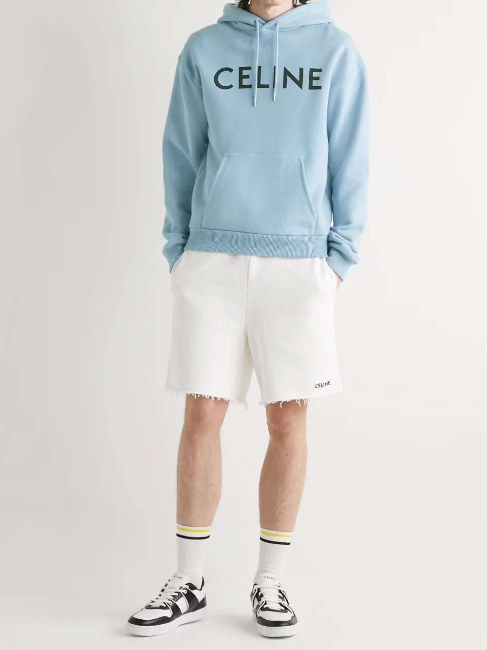 Celine Hooded Sweatshirt Light Blue