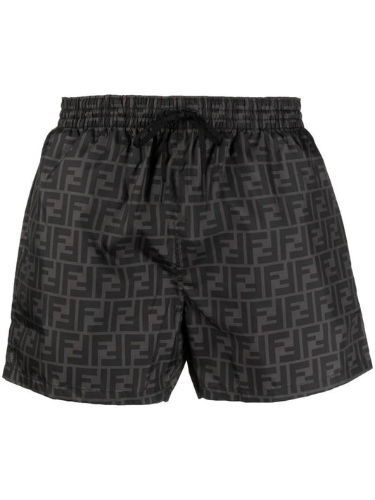 Fendi Swim Shorts Black tech fabric shorts