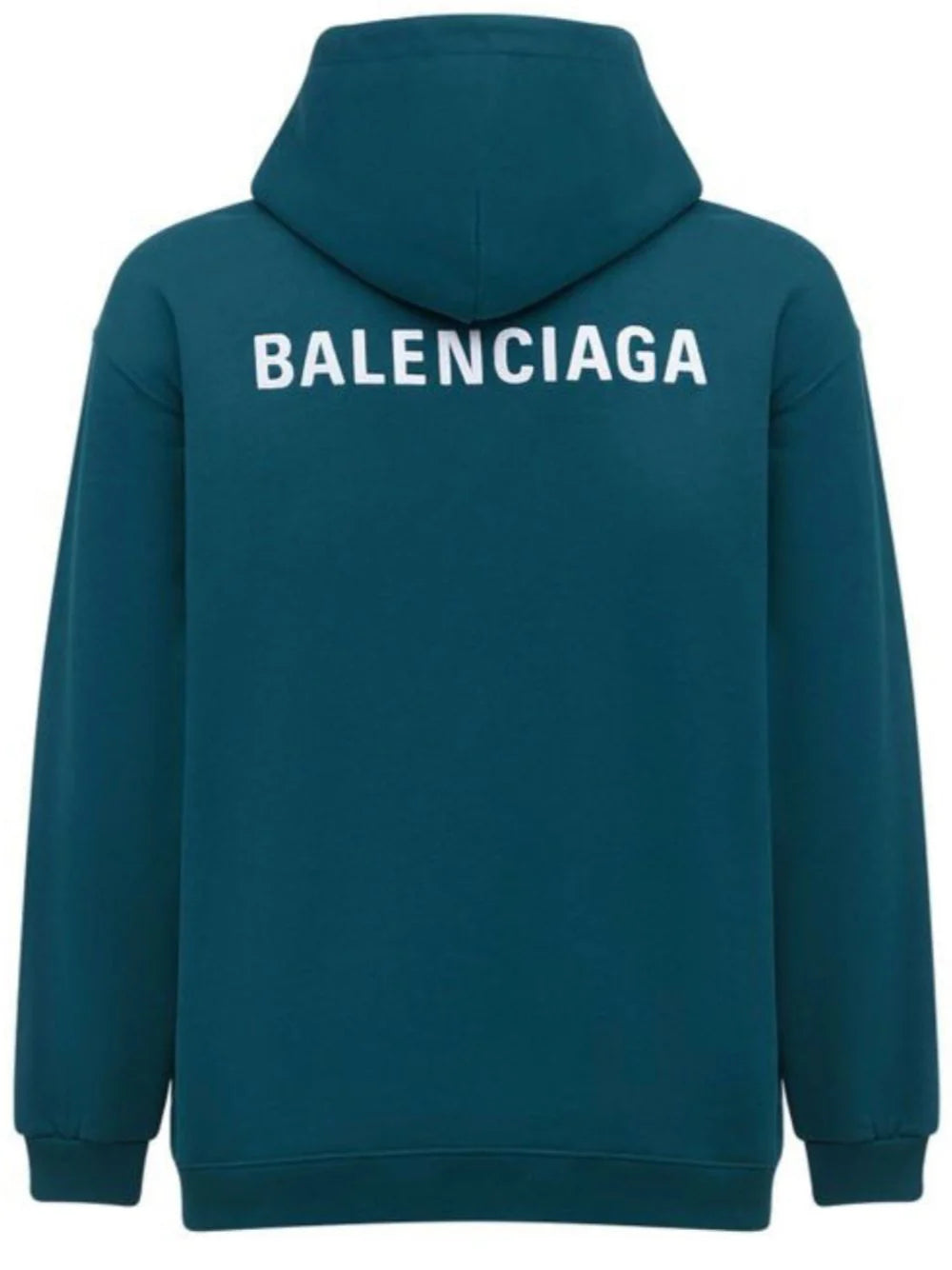 Balenciaga Logo Embroidered Hooded Sweatshirt Teal