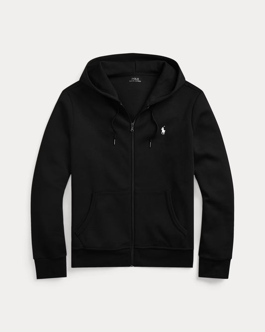 Ralph Lauren Double-Knit Full-Zip Hoodie Black