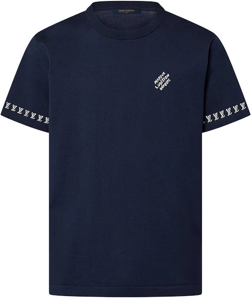 Louis Vuitton Blue Short-Sleeved Cotton T-shirt