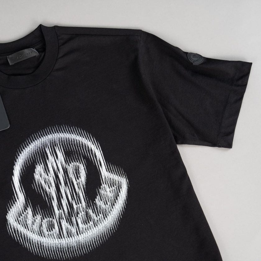 Moncler Black Blurred Logo T-shirt
